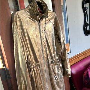 IMPERIAL metallic gold trench coat made in Italy